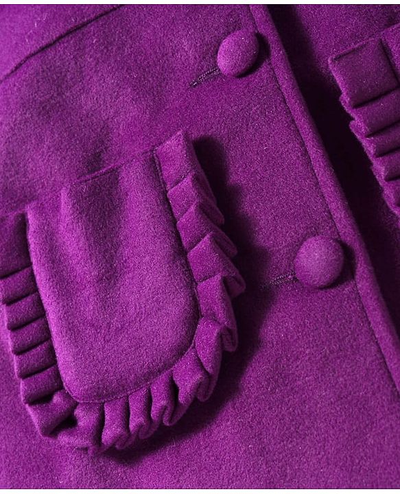 Babyhug Woven Full Sleeves Solid Hooded Winter Jacket - Purple