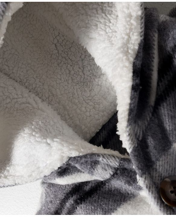 Babyhug Woven Full Sleeves Checks Hooded Overcoat - Black & White