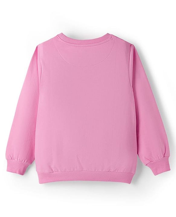 Pine Kids Cotton Knit Full Sleeves Sweatshirt with Imagination Graphic - Pink