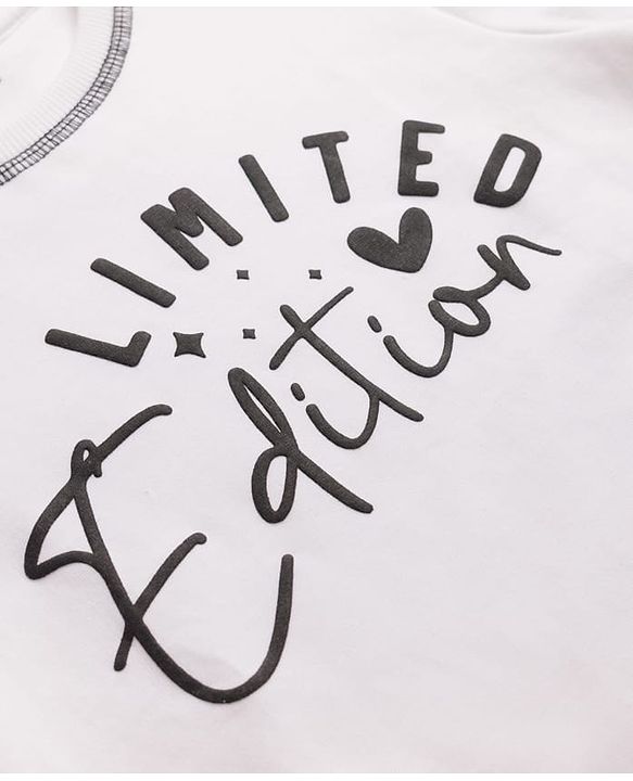 Pine Kids Cotton Knit Full Sleeves Sweatshirt With Text Print - White