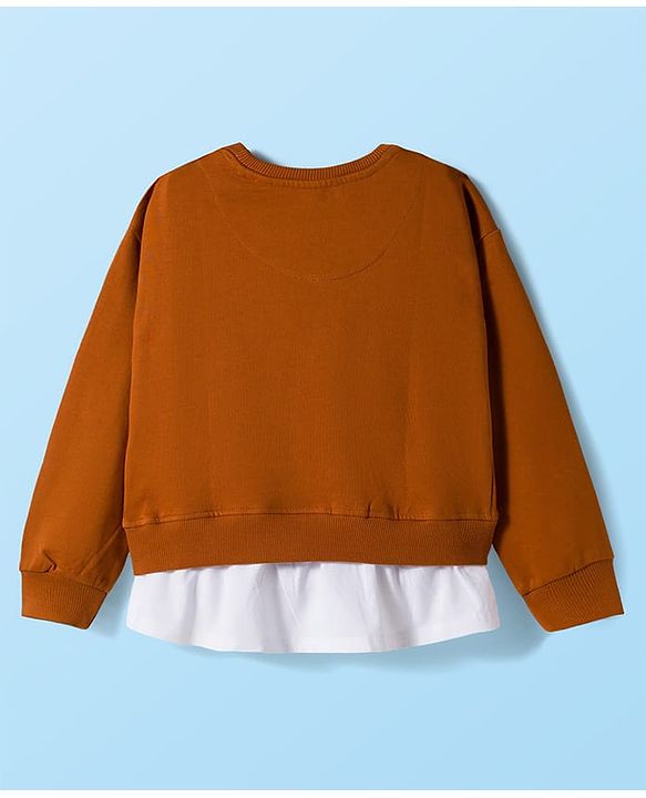 Pine Kids Cotton Knit Full Sleeves Sweatshirt With Perfect Text Print - Brow & White