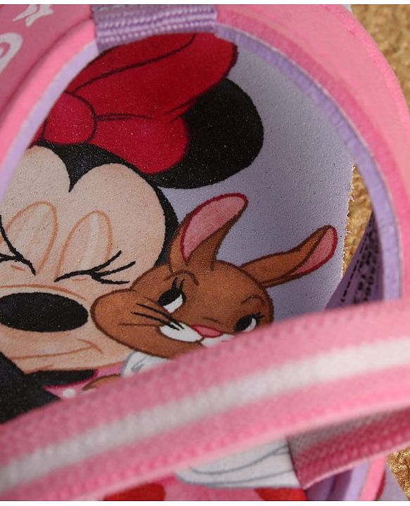 Cute Walk by Babyhug Disney Back Strap Flip Flops With Mickey & Minnie Print - Blue & Pink