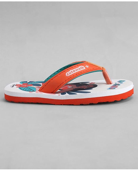 Cute Walk by Babyhug Disney Slip On Flip Flops with Moana Print -  Orange