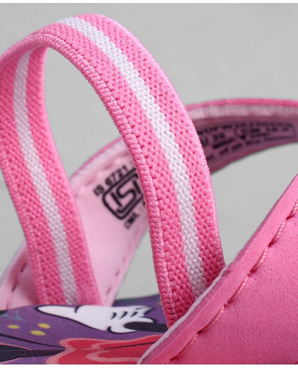 Cute Walk by Babyhug Disney Back Strap Closure Flip Flops With Mickey Mouse Print - Pink & Purple