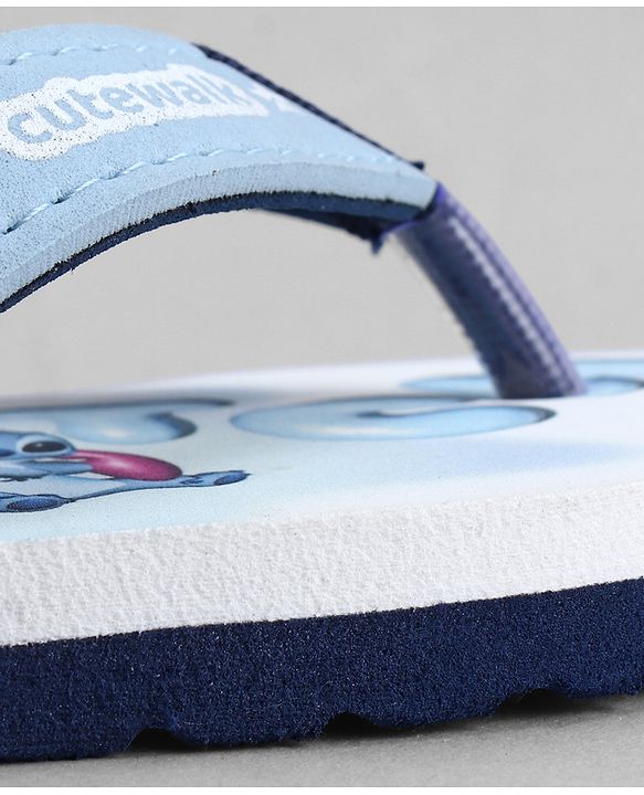 Cute Walk by Babyhug Disney Slip On Flip Flops with Lilo & Stitch Print- White & Grey