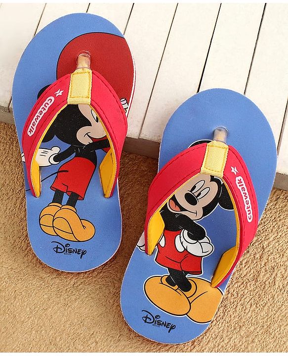 Cute Walk by Babyhug Disney Flip Flops With Mickey Mouse Print - Blue