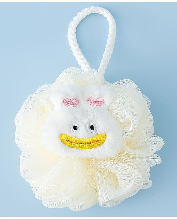 Babyhug Bath Sponge/Loofah with Ducky Applique - Beige