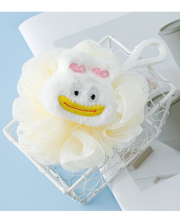 Babyhug Bath Sponge/Loofah with Ducky Applique - Beige
