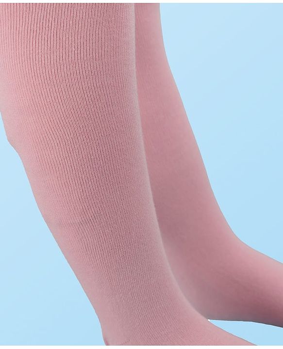 Cute Walk By Babyhug Antibacterial Footed Solid Color Tights - Pink
