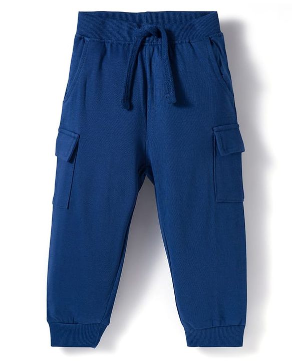 Babyhug Single Jersey Knit Full Sleeves Striped T-Shirt & Lounge Pant Set - Blue