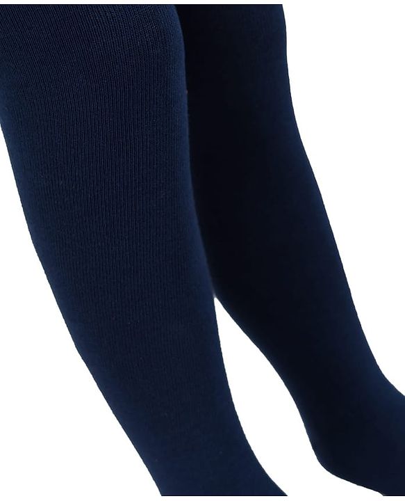 Cute Walk By Babyhug Antibacterial Footed Solid Color Tights - Navy Blue