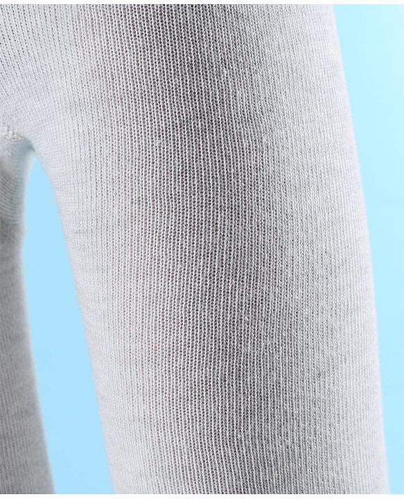Cute Walk By Babyhug Knit Antibacterial Solid Footed Tights - Grey