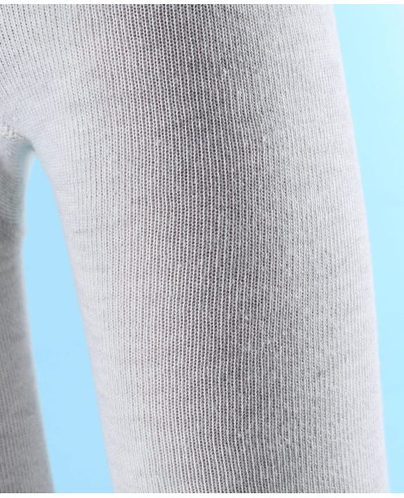 Cute Walk By Babyhug Knit Antibacterial Solid Footed Tights - Grey
