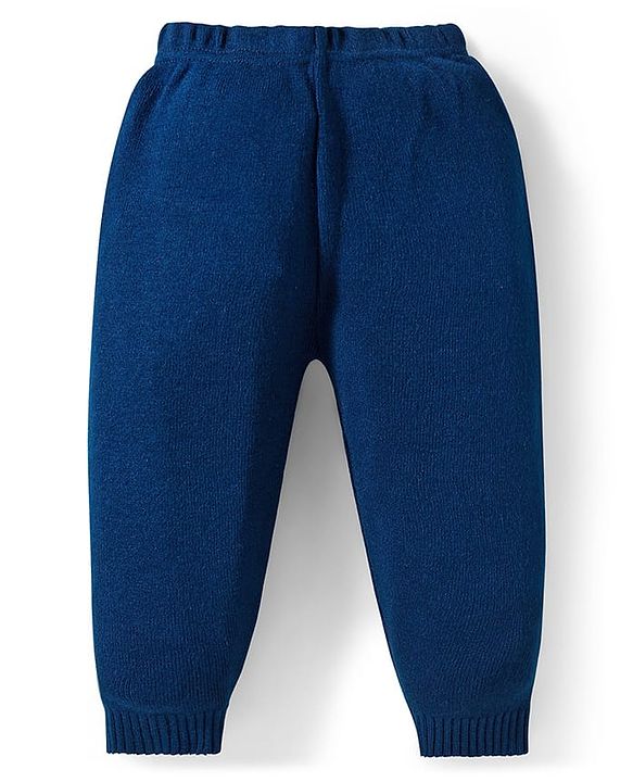 Babyhug Knit Full Sleeves Pullover Sweater Set with Camouflage Design - Navy Blue