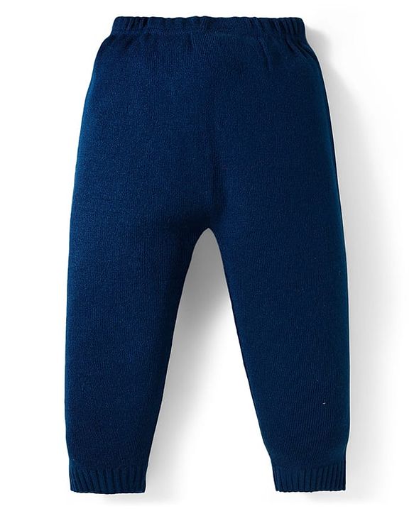 Babyhug Knit Full Sleeves Pullover Sweater Set with Camouflage Design - Navy Blue