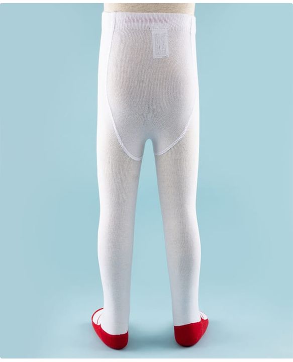 Cute Walk by Babyhug Knit Footed Solid Color Antibacterial Tights - White