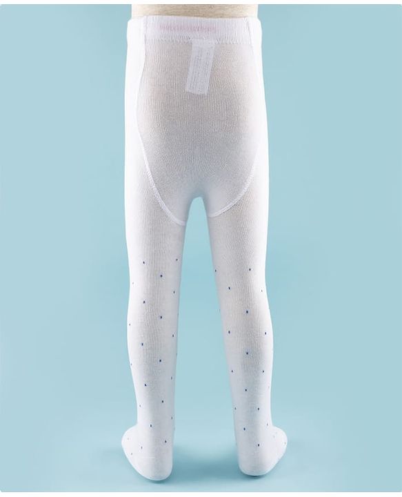 Cute Walk by Babyhug Knit Antibacterial Footed Tights with Cherry Design - White