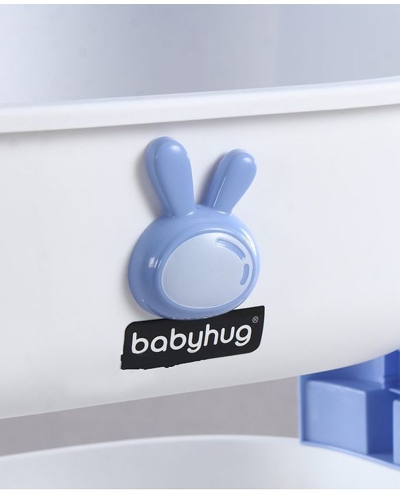 Babyhug 3 Layer Storage Organiser with Rabbit Face - Blue| Detachable Baskets| Wheels with Lock| Plug N Play Assembly| Stationery, Toys &  Clothes Storage| Rounded Edges