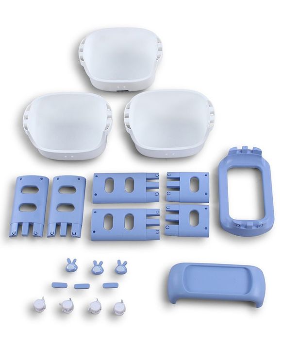 Babyhug 3 Layer Storage Organiser with Rabbit Face - Blue| Detachable Baskets| Wheels with Lock| Plug N Play Assembly| Stationery, Toys &  Clothes Storage| Rounded Edges