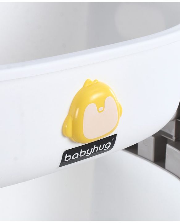 Babyhug 4 Layer Storage Organiser with Penguin Face - Yellow| Detachable Baskets| Wheels with Lock| Plug N Play Assembly| Stationery, Toys &  Clothes Storage| Rounded Edges