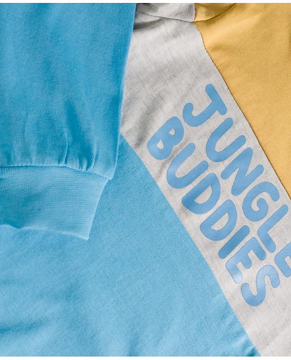 Babyhug Knit Premium Light Gauge Terry Full Sleeves T-Shirt & Denim Jeans Set With Text Print & Cut & Sew Design - Blue