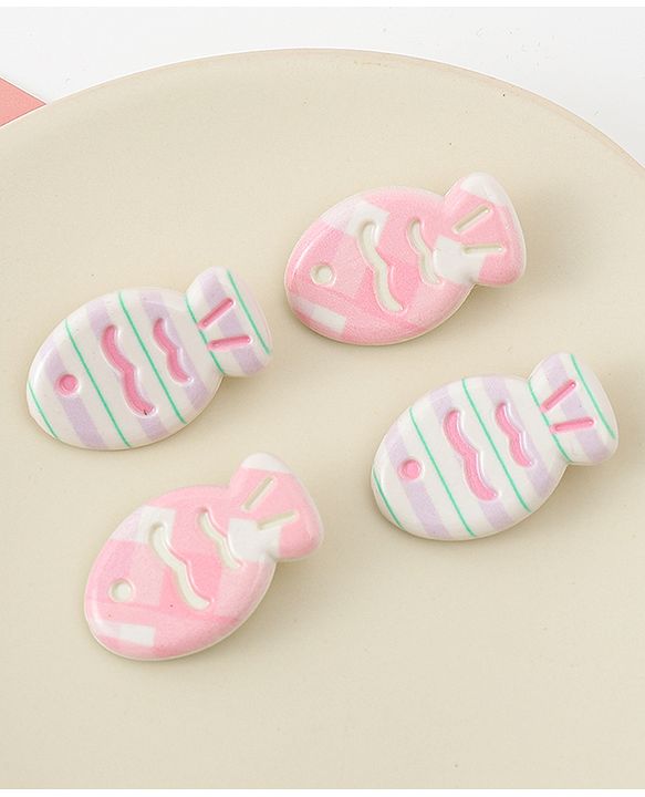 Babyhug Fish Shaped Hair Clips Pack of 4 - White Lilac & Pink