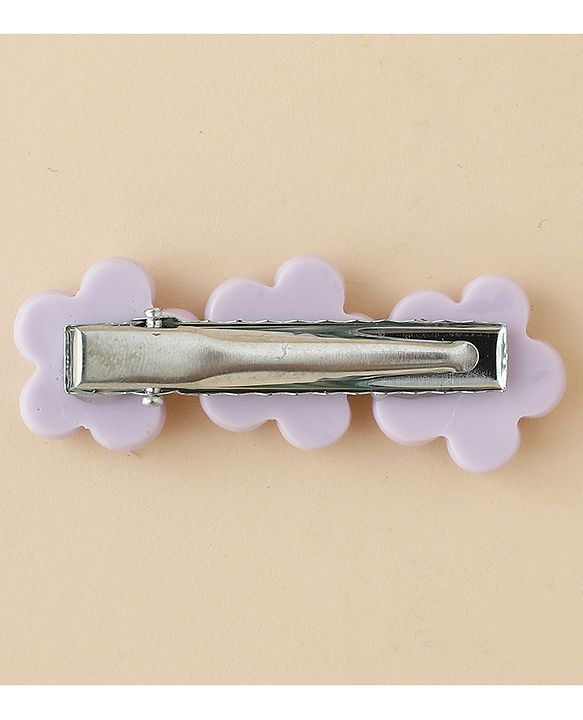 Babyhug Hair Pins And Clips With Floral Applique Free Size - Purple