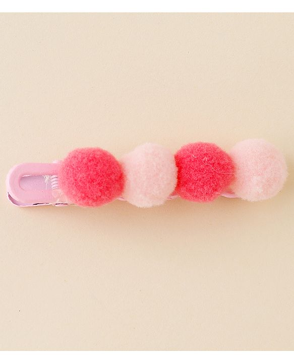 Babyhug Free Size Hair Pins & Clips With Floral Heart & Bow Applique Pack of 12 - Pink