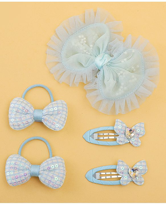 Babyhug Free Size Floral & Bow Applique Hair Accessories Combo Sets - Pink