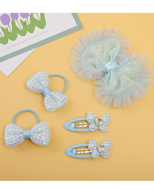 Babyhug Free Size Floral & Bow Applique Hair Accessories Combo Sets - Pink