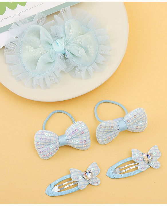 Babyhug Free Size Floral & Bow Applique Hair Accessories Combo Sets - Pink