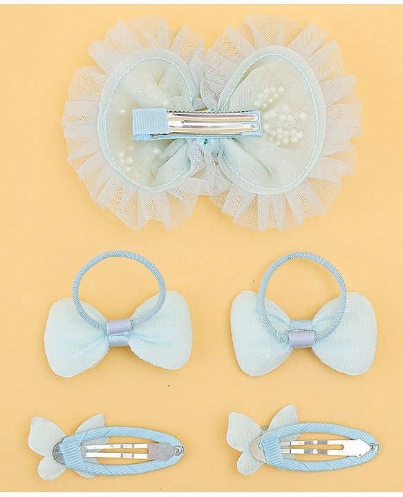 Babyhug Free Size Floral & Bow Applique Hair Accessories Combo Sets - Pink