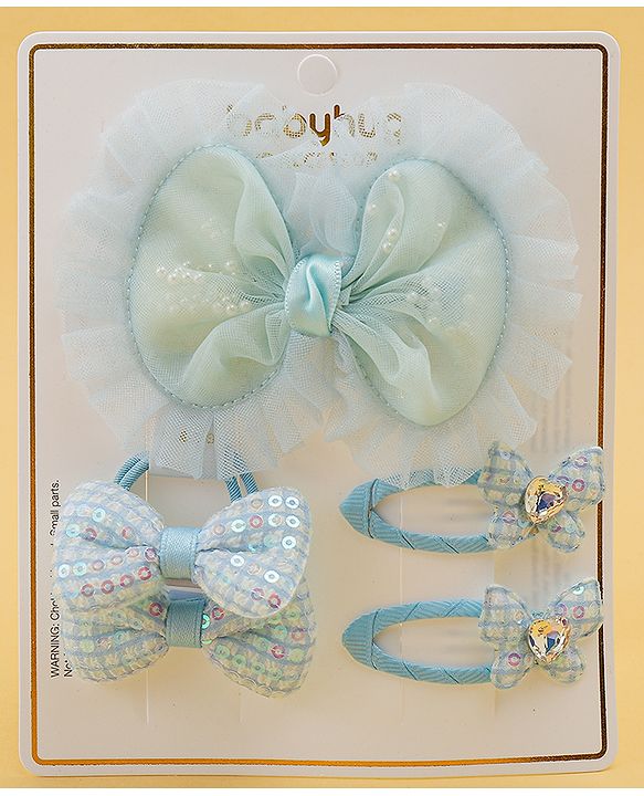 Babyhug Free Size Floral & Bow Applique Hair Accessories Combo Sets - Pink