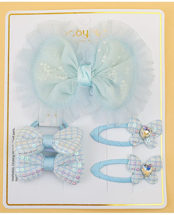 Babyhug Free Size Floral & Bow Applique Hair Accessories Combo Sets - Pink