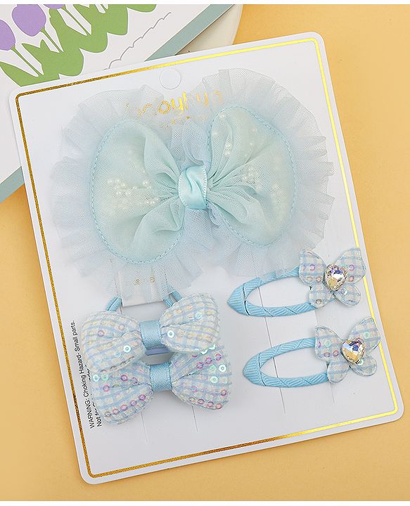 Babyhug Free Size Floral & Bow Applique Hair Accessories Combo Sets - Pink