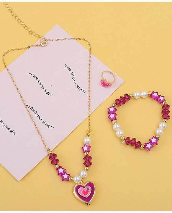 Babyhug Jewellery Set Free Size - Purple & White