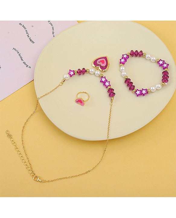 Babyhug Jewellery Set Free Size - Purple & White
