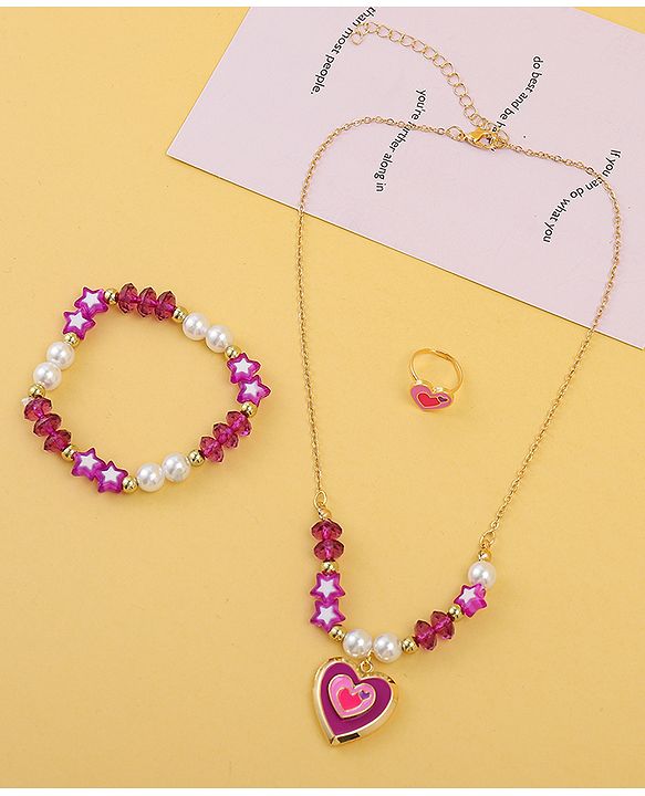 Babyhug Jewellery Set Free Size - Purple & White