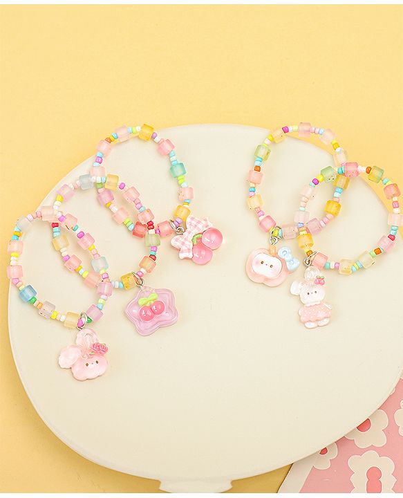Babyhug Free Size Bracelets & Bangles With Fruit & Animal Applique Pack of 5 - Multicolor