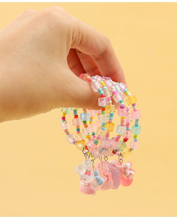 Babyhug Free Size Bracelets & Bangles With Fruit & Animal Applique Pack of 5 - Multicolor