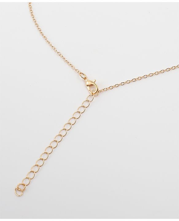 Babyhug Free Size Necklace With Unicorn Applique - Gold & Pink