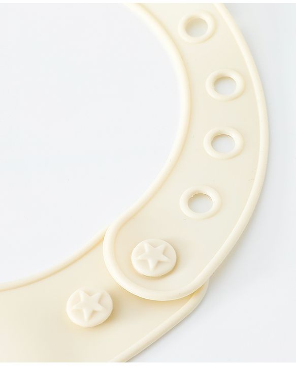 Babyhug Adjustable Silicone Bib for Toddlers - Beige Orange Tiger Print| Soft & BPA-Free| 5-Gear Neck Adjustment| Easy to Clean| Crumb Catcher| Roll-able Travel-Friendly