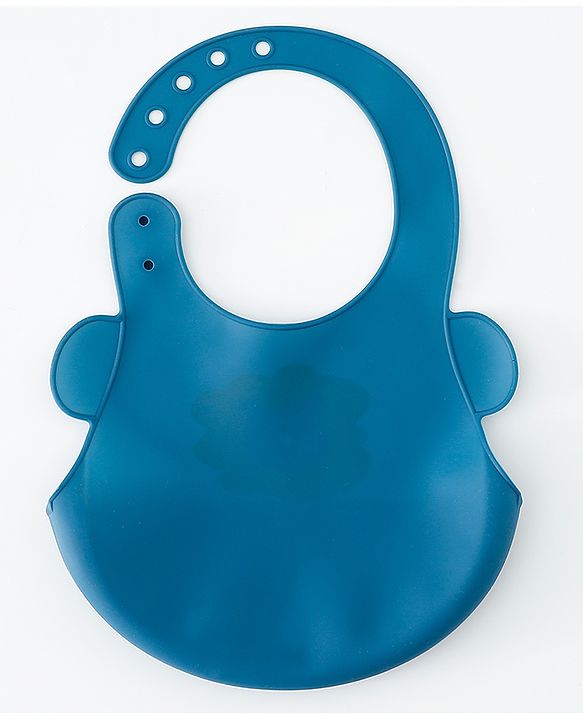 Babyhug Adjustable Silicone Bib for Toddlers - Beige Orange Tiger Print| Soft & BPA-Free| 5-Gear Neck Adjustment| Easy to Clean| Crumb Catcher| Roll-able Travel-Friendly