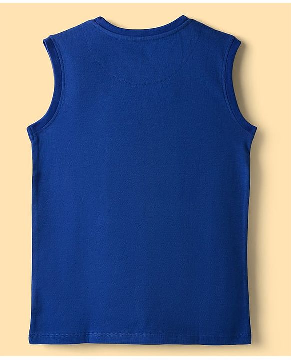Pine Kids Marvel Single Jersey Knit Half Sleeves Shirt With T-Shirt & Captain America Graphics - Blue