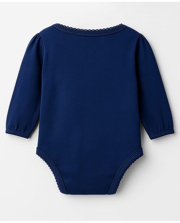 Babyhug 100% Cotton Interlock Knit Full Sleeves Onesie with Cupcake Print - Navy Blue