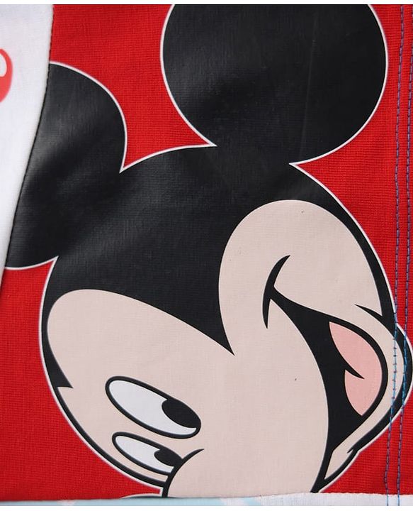 Babyhug Disney Single Jersey Knit Full Sleeves Polo T-Shirt with Mickey Mouse Graphics - Blue & White