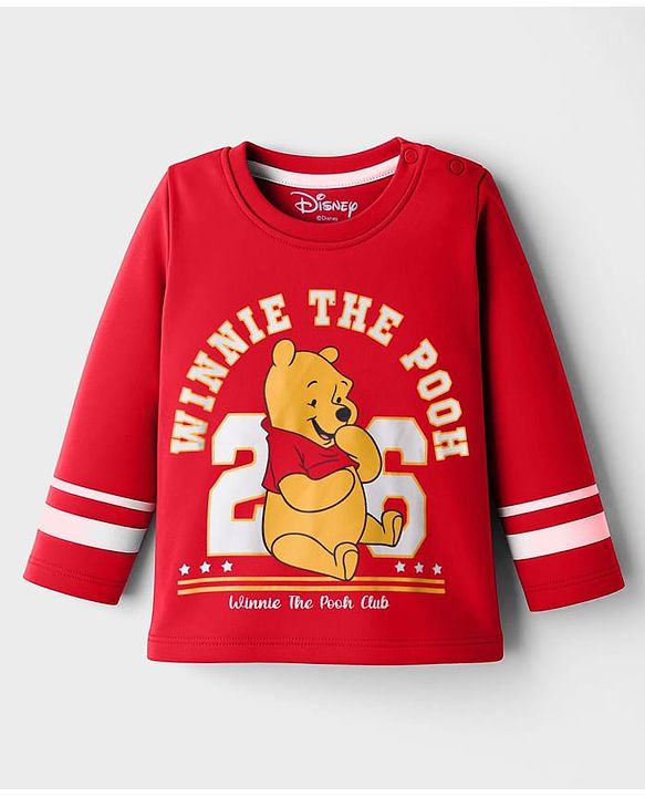 Babyhug Disney Single Knit Jersey Full Sleeves T-Shirts with Front & Back Winnie & Tigger Graphics Pack of 2 - Red & Blue