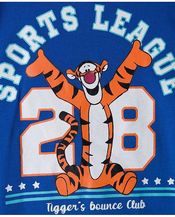 Babyhug Disney Single Knit Jersey Full Sleeves T-Shirts with Front & Back Winnie & Tigger Graphics Pack of 2 - Red & Blue