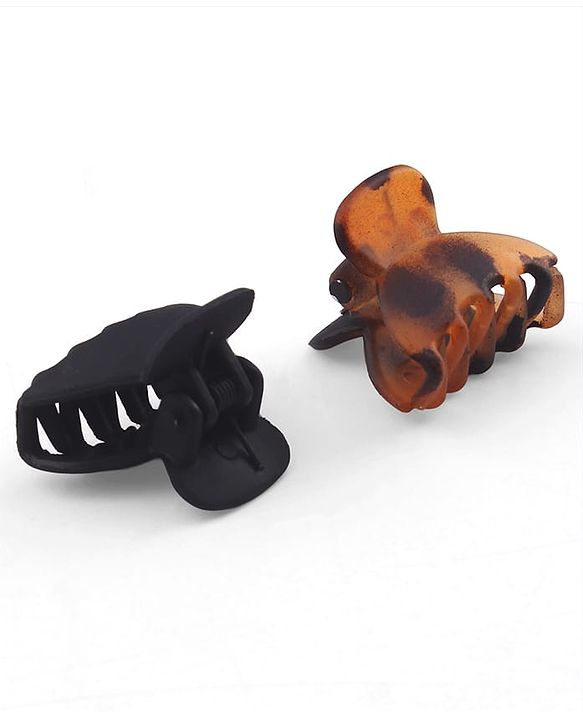 Babyhug Solid Hair Claw Clip Free Size Brown & Black - Pack of 6