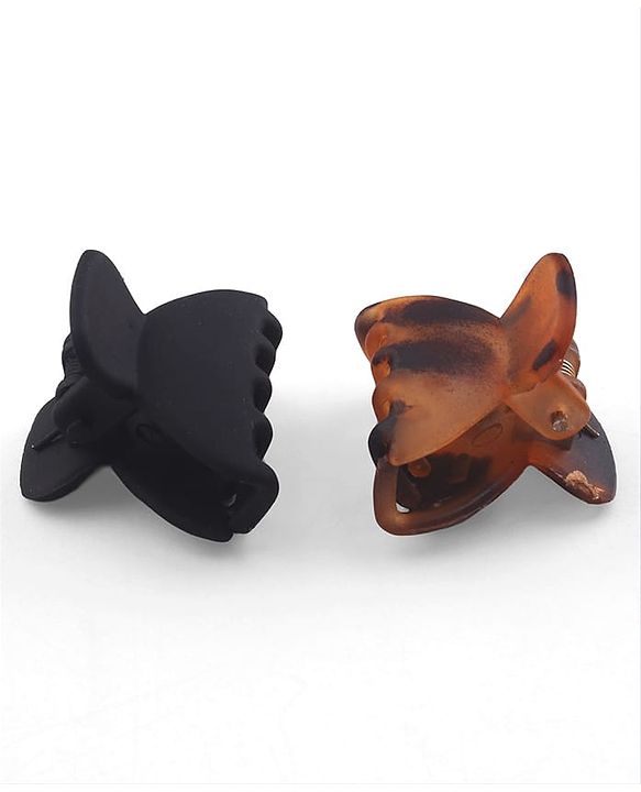 Babyhug Solid Hair Claw Clip Free Size Brown & Black - Pack of 6